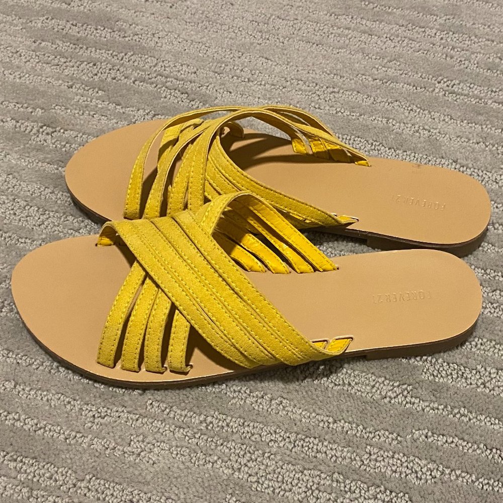 Yellow Strapped Sandals - Sz 6